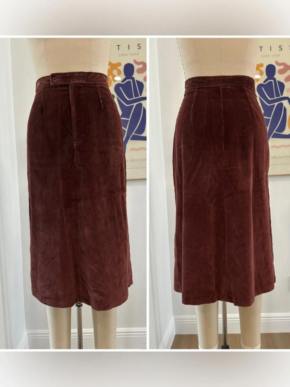 Vintage 60βs/70βs Brown Three-Piece Corduroy Skirt Suit - Picture 14 of 16
